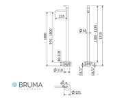 MEDIDAS GRIFERÍA DE LAVABO PARA FIJACIÓN AL SUELO X-ALPHA BRUMA